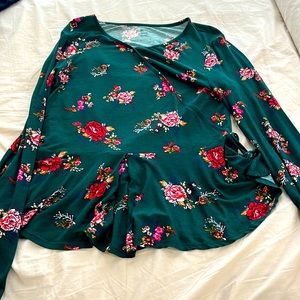Floral green shirt